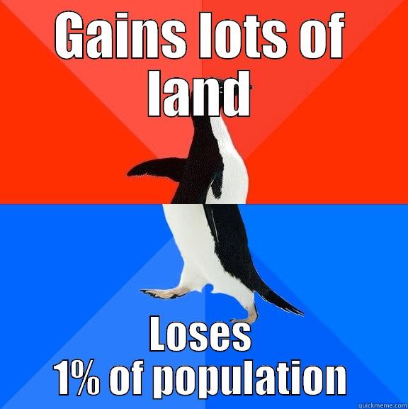 IB History Project - GAINS LOTS OF LAND LOSES 1% OF POPULATION Socially Awesome Awkward Penguin