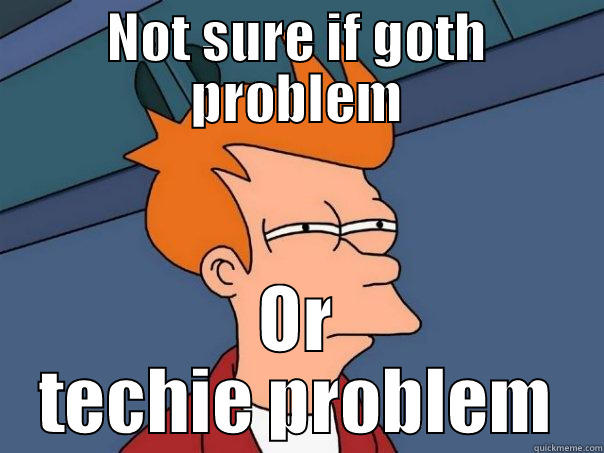 NOT SURE IF GOTH PROBLEM OR TECHIE PROBLEM Futurama Fry