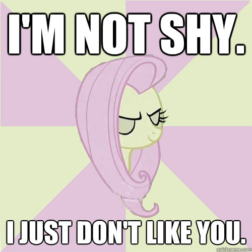 I'm not shy. I just don't like you.  