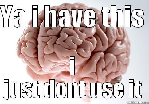 Dumb butt - YA I HAVE THIS  I JUST DONT USE IT Scumbag Brain