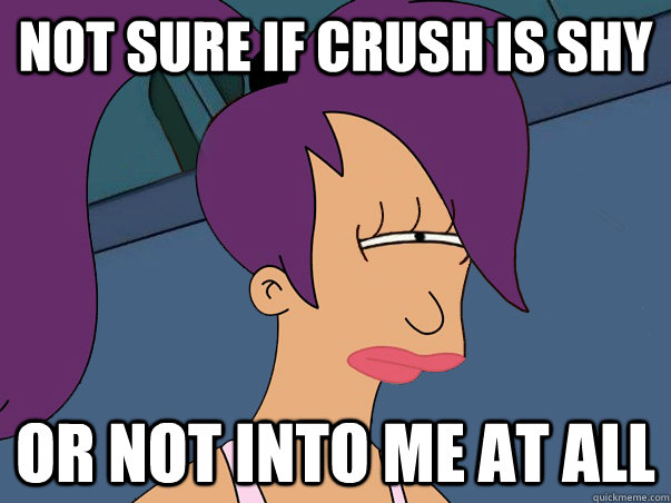 Not sure if crush is shy or not into me at all  Leela Futurama