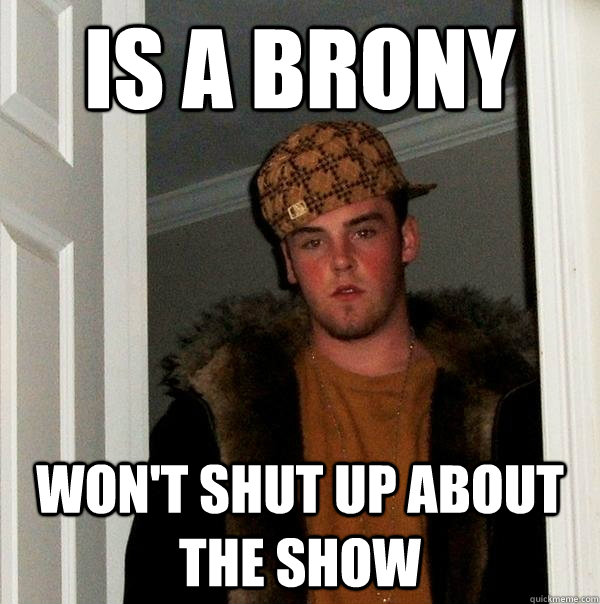 Is a Brony Won't shut up about the show  Scumbag Steve