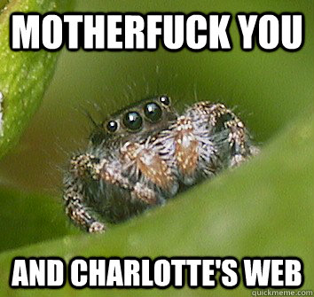 motherfuck you and charlotte's web  Misunderstood Spider