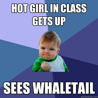 hot girl in class gets up sees whaletail  Success Kid