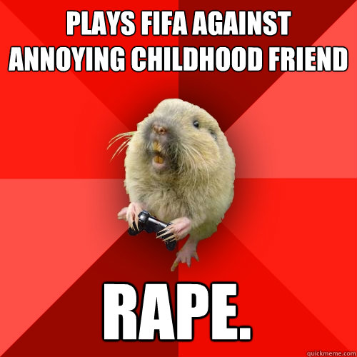 Plays Fifa against Annoying Childhood Friend  Rape.  Gaming Gopher