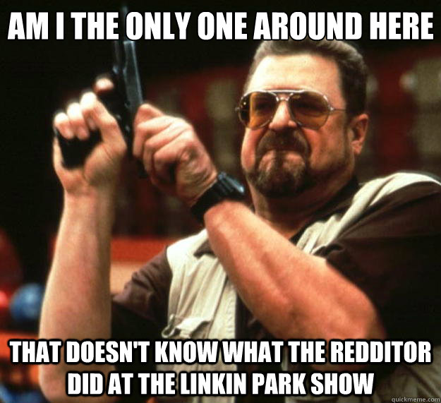 Am I the only one around here that doesn't know what the redditor did at the linkin park show    Big Lebowski