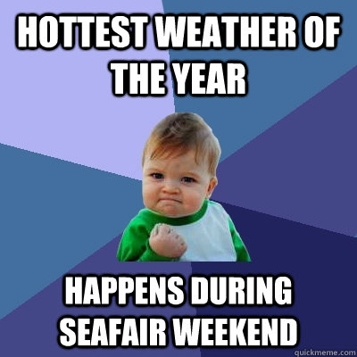 hottest weather of the year happens during seafair weekend  Success Kid