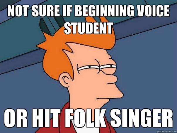 not sure if beginning voice student or hit folk singer - not sure if beginning voice student or hit folk singer  Futurama Fry