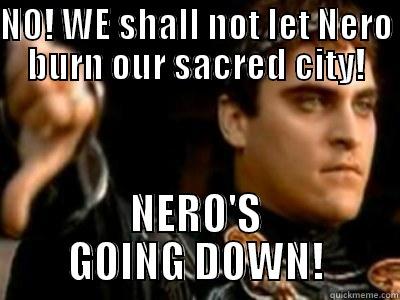 NO! WE SHALL NOT LET NERO BURN OUR SACRED CITY! NERO'S GOING DOWN! Downvoting Roman