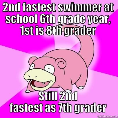 Guess its just what i am, the dude didnt flunk, and this is 6th though 8th im talkin about. - 2ND FASTEST SWIMMER AT SCHOOL 6TH GRADE YEAR, 1ST IS 8TH GRADER STILL 2ND FASTEST AS 7TH GRADER Slowpoke