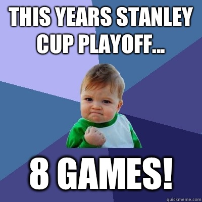 This years Stanley Cup Playoff... 8 games!   Success Kid