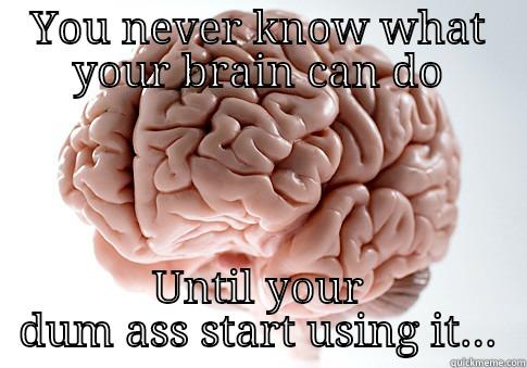 YOU NEVER KNOW WHAT YOUR BRAIN CAN DO UNTIL YOUR DUM ASS START USING IT... Scumbag Brain