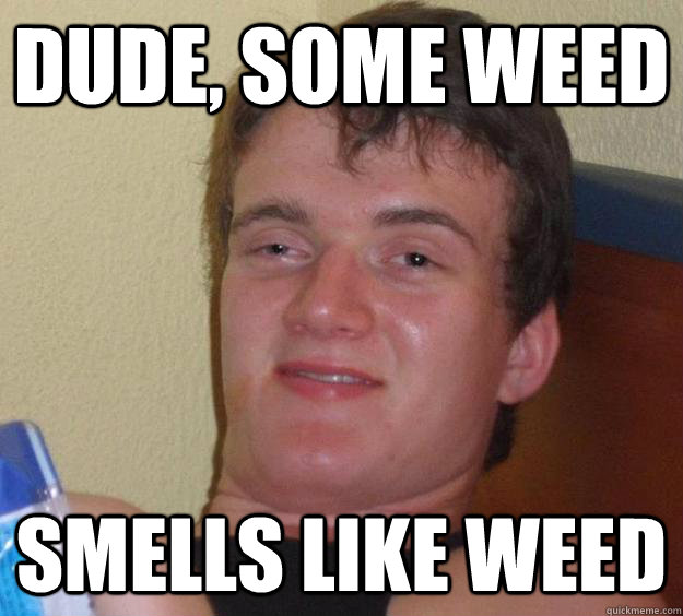 Dude, some weed Smells like weed  10 Guy