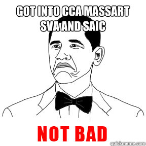 Got into cca massart sva and saic   not bad weather