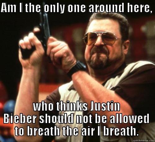 AM I THE ONLY ONE AROUND HERE,  WHO THINKS JUSTIN BIEBER SHOULD NOT BE ALLOWED TO BREATH THE AIR I BREATH. Am I The Only One Around Here