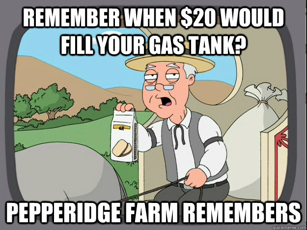 Remember when $20 would fill your gas tank? Pepperidge farm remembers  Pepperidge Farm Remembers