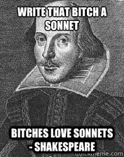 Write that Bitch a Sonnet Bitches love sonnets   - Shakespeare - Write that Bitch a Sonnet Bitches love sonnets   - Shakespeare  Misc