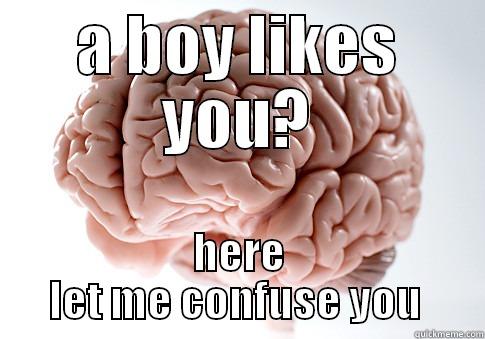 pfft... who cares about the heart - A BOY LIKES YOU? HERE LET ME CONFUSE YOU  Scumbag Brain