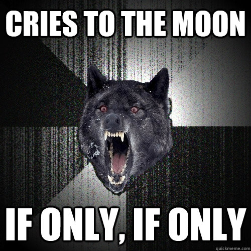 cries to the moon  If only, if only  Insanity Wolf