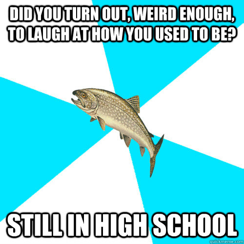 did you turn out, weird enough, to laugh at how you used to be? still in high school  Pop Punk Trout