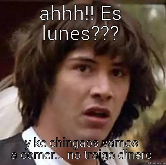 AHHH!! ES LUNES??? Y KE CHINGAOS VAMOS A COMER... NO TRAIGO DINERO conspiracy keanu