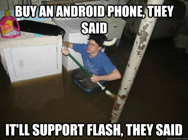 Buy an Android phone, they said It'll support Flash, they said  