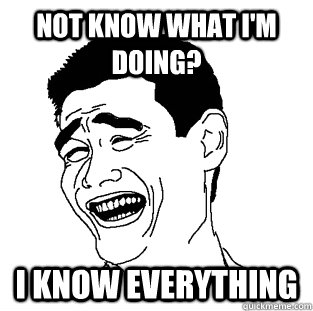 Not Know What I'm Doing? I Know Everything - Not Know What I'm Doing? I Know Everything  Meme