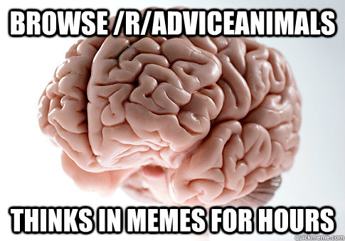 BROWSE /R/ADVICEANIMALS THINKS IN MEMES FOR HOURS   Scumbag Brain