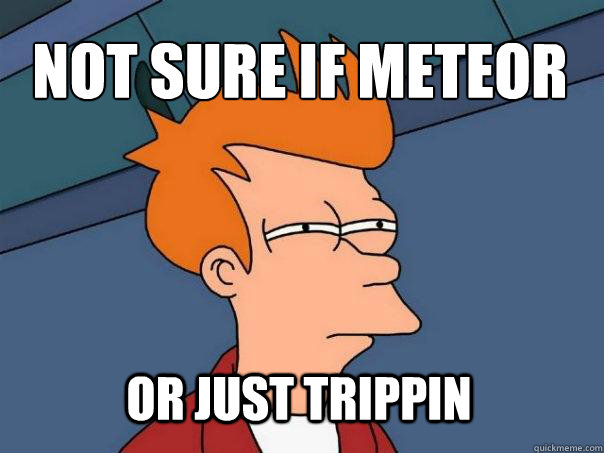 Not sure if meteor or just trippin  Futurama Fry