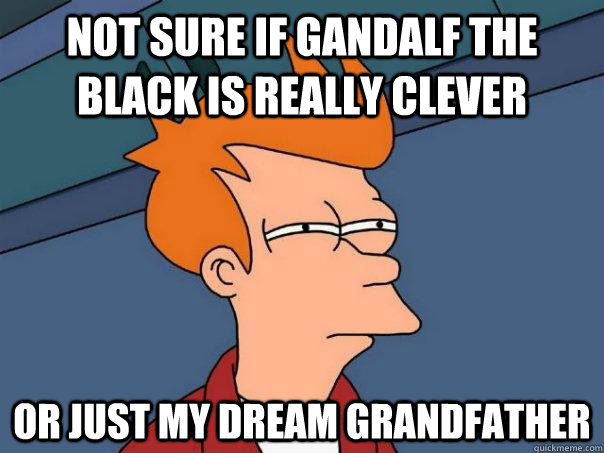 Not sure if Gandalf the Black is really clever Or just my dream grandfather  Futurama Fry