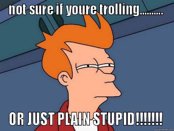 NOT SURE IF YOURE TROLLING.......... OR JUST PLAIN STUPID!!!!!!! Futurama Fry