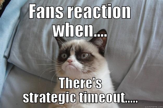 great meme - FANS REACTION WHEN.... THERE'S STRATEGIC TIMEOUT..... Grumpy Cat