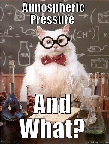 ATMOSPHERIC PRESSURE  AND WHAT? Chemistry Cat