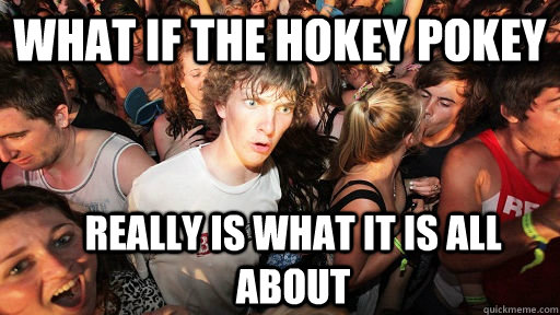 what if the hokey pokey really is what it is all about - what if the hokey pokey really is what it is all about  Sudden Clarity Clarence