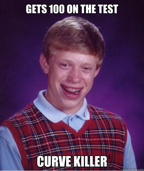 Gets 100 on the test curve killer - Gets 100 on the test curve killer  Bad Luck Brian