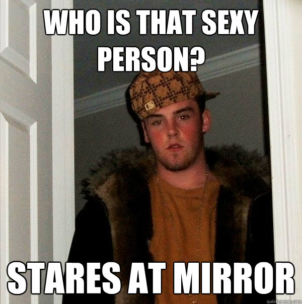 WHO IS THAT SEXY PERSON? STARES AT MIRROR  Scumbag Steve