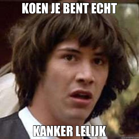 KOEN JE BENT ECHT KANKER LELIJK  conspiracy keanu