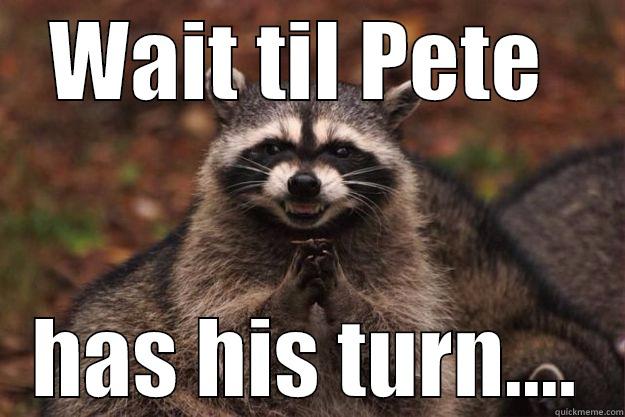 WAIT TIL PETE  HAS HIS TURN.... Evil Plotting Raccoon