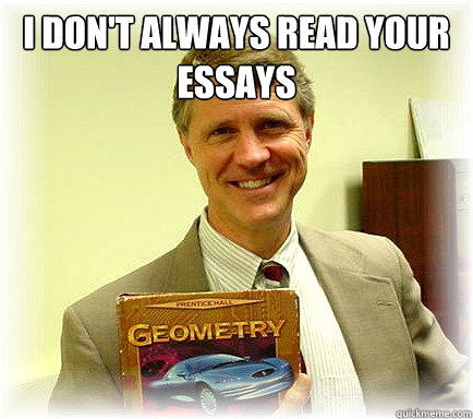 I don't always read your essays   Humanities Professor