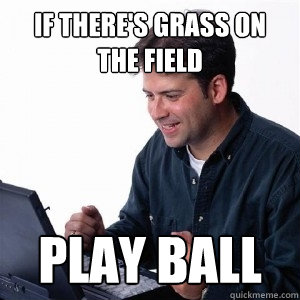 if there's grass on the field play ball  Lonely Computer Guy