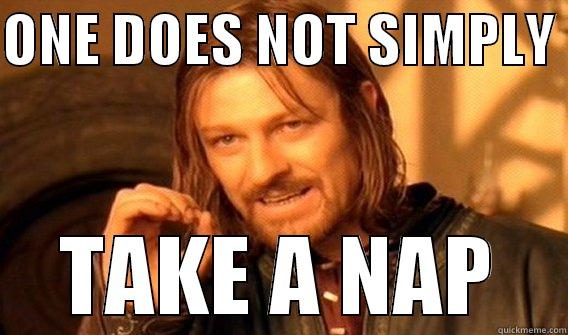 ONE DOES NOT SIMPLY  TAKE A NAP One Does Not Simply