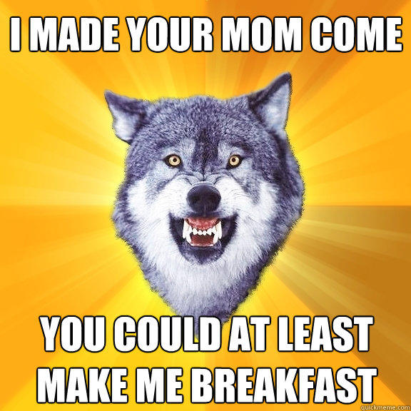 i made your mom come you could at least make me breakfast  