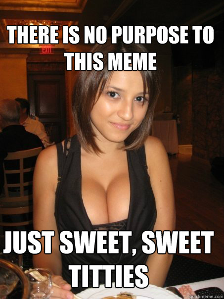 There is no purpose to this meme Just sweet, sweet titties  Eye contact