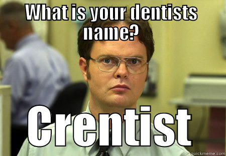 Dwight Schrute Being a boss - WHAT IS YOUR DENTISTS NAME? CRENTIST Schrute