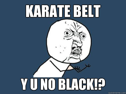 Karate Belt y u no black!?  Y U No