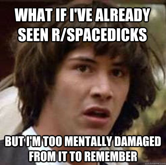 WHAT IF I'VE ALREADY SEEN R/SPACEDICKS BUT I'M TOO MENTALLY DAMAGED  FROM IT TO REMEMBER  conspiracy keanu