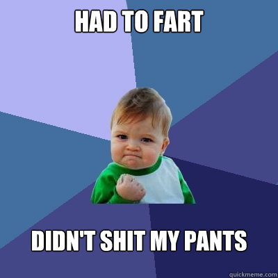 Had to fart Didn't shit my pants  Success Kid