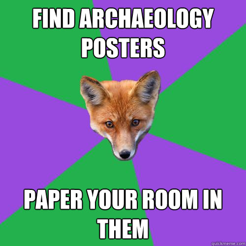 find archaeology posters paper your room in them  Anthropology Major Fox