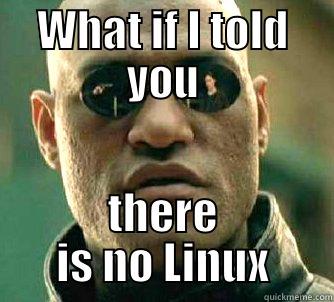 LINUX AGAIN - WHAT IF I TOLD YOU THERE IS NO LINUX Matrix Morpheus