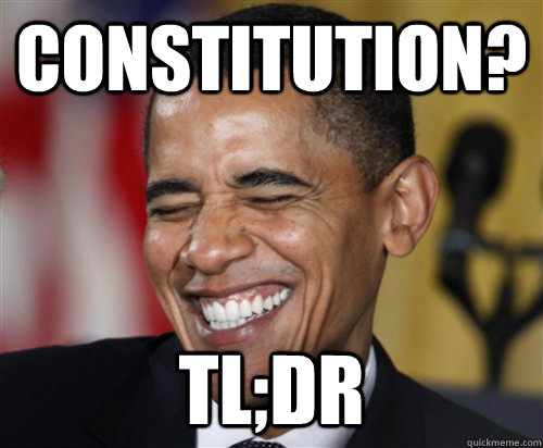 Constitution? tl;dr  Scumbag Obama